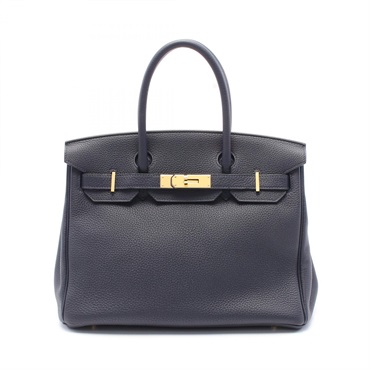 HERMES Birkin 30 Hand bag X Togo leather Blue nuit Used GHW