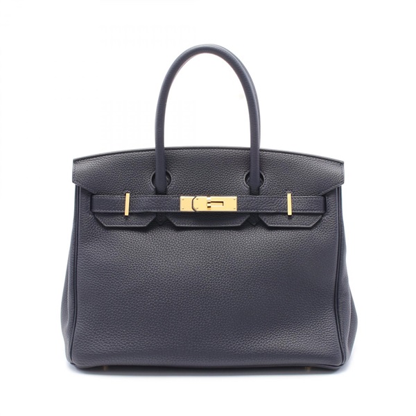 HERMES Birkin 30 Hand bag X Togo leather Blue nuit Used GHW