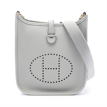 HERMES Evelyne TPM Shoulder crossbody Bag W 069426CC Taurillon Clemence Blue GHW