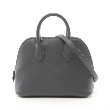 HERMES Bolide 1923 Mini Hand shoulder crossbody bag W Evercolor Ardoise SHW