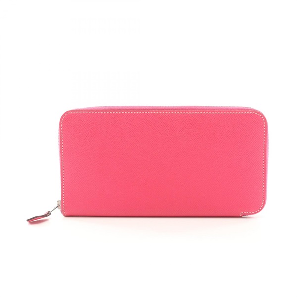 HERMES Azap Long Around zip long wallet purse Q Epsom Rose tyrien Used SHW