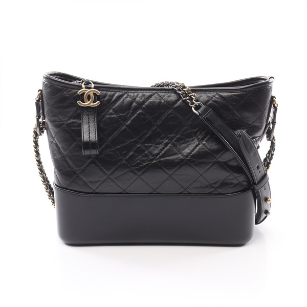 CHANEL Gabriel de Chanel large Hobo chain Shoulder Bag A93824 leather Black
