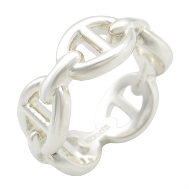 HERMES Chaine d'Ancre Enchainee Ring Silver925 Used women US size 4.5 #48