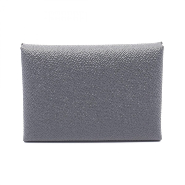HERMES Calvi duo coin purse wallet W Epsom leather Ardoise SHW