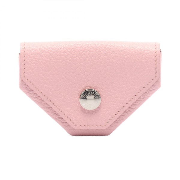 HERMES Le vingt-quatre Verso coin purse wallet Y Chevre Rose sakura camel SHW