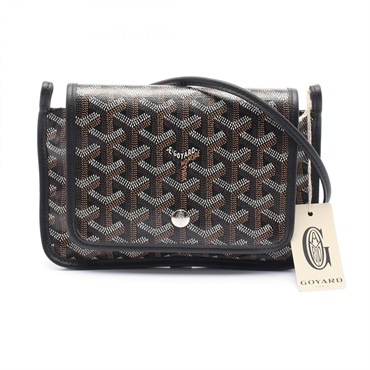 GOYARD plume pouch wallet Shoulder crossbody Bag canvas leather Black