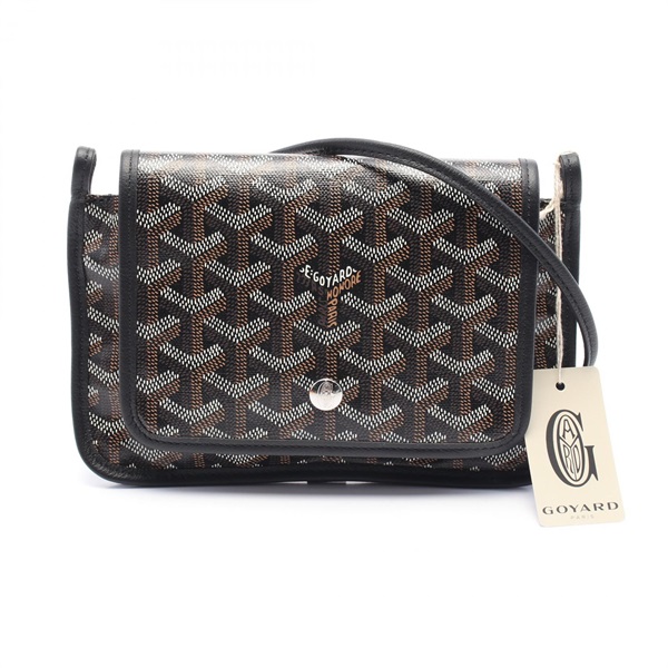 GOYARD plume pouch wallet Shoulder crossbody Bag canvas leather Black