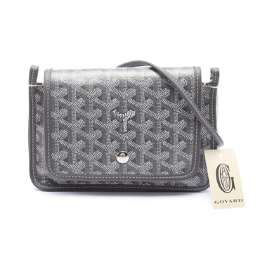 GOYARD plume pouch wallet Shoulder crossbody Bag canvas leather Gray White