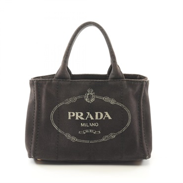 PRADA CANAPA Canapa Tote hand Bag 1BG439 canvas Black Used