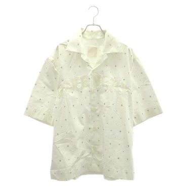 GIVENCHY Embroidered Short Sleeve Shirt Cotton White #38 Used Women