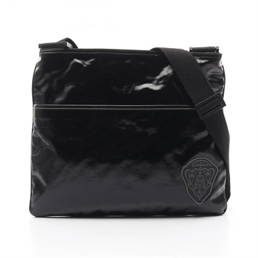 GUCCI Crest Shoulder Bag crossbody 181093 PVC coated canvas Black Used unisex