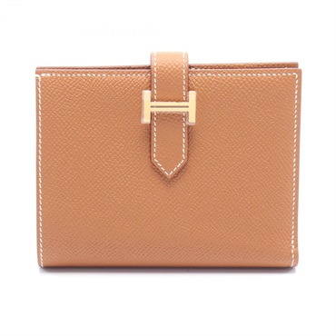 HERMES BEARN Compact Bi-fold wallet purse Epsom Gold GHW