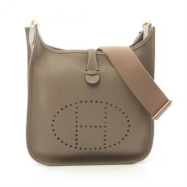 HERMES Evelyne 3 PM Shoulder crossbody Bag W 056277CC Taurillon Clemence Etoupe