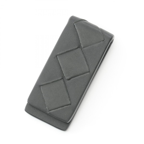 BOTTEGA VENETA Intrecciato Money clip 609799 leather Black Used mens
