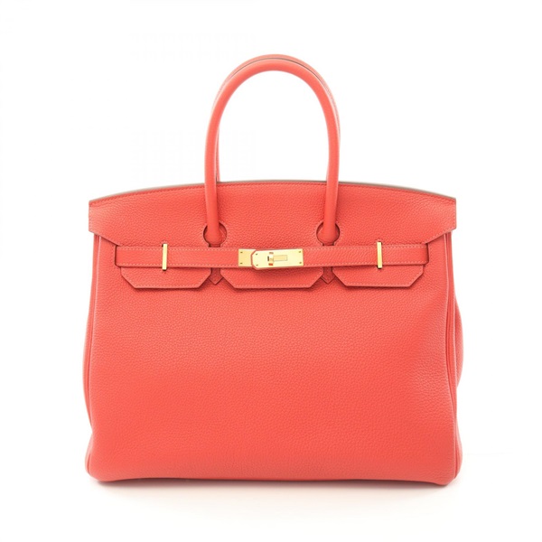 HERMES Birkin 35 Hand bag R 027634CC Togo leather Rouge pivoine Used SHW