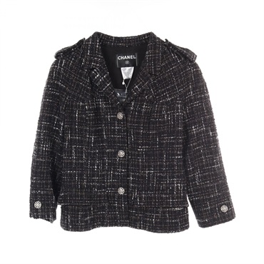 CHANEL COCO Mark button tailored jacket P27705VI4080 Fabric Black Used Women #38