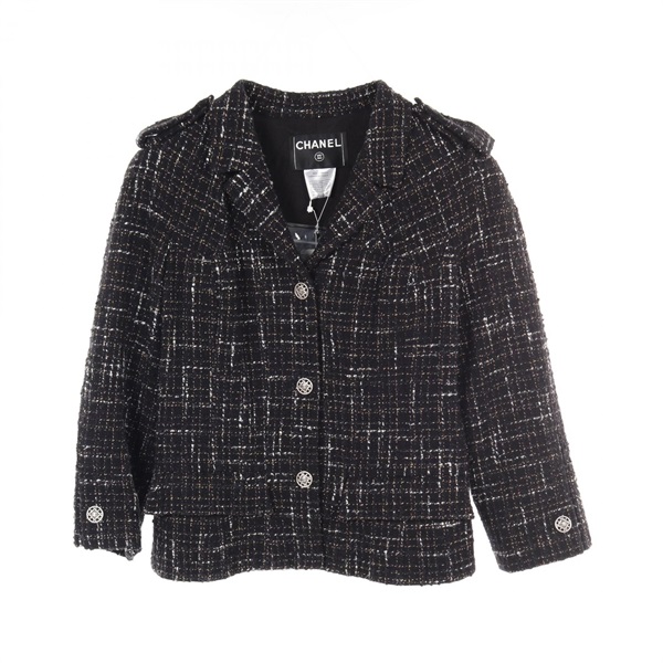 CHANEL COCO Mark button tailored jacket P27705VI4080 Fabric Black Used Women #38