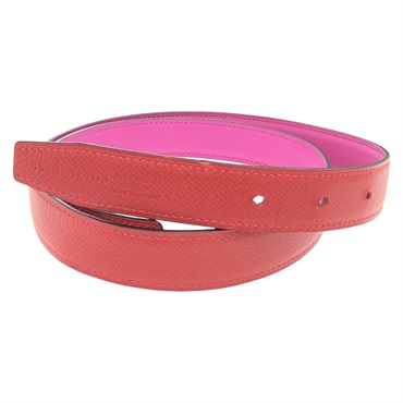 HERMES belt ceinture #85 epsom leather Red Used