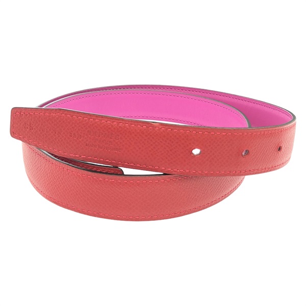 HERMES belt ceinture #85 epsom leather Red Used
