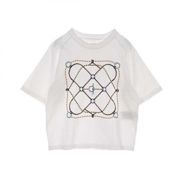 HERMES Short sleeve T-shirt cotton White Used Women size 34