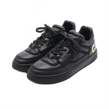CHANEL COCO Mark sneakers shoes  LG35063 leather Black Used Women size 38 CC
