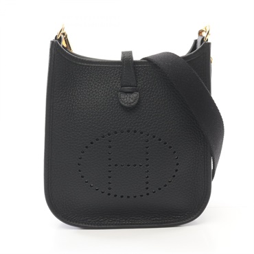 HERMES Evelyne TPM Amazon Shoulder Bag Clemence leather Black Used Women K GHW