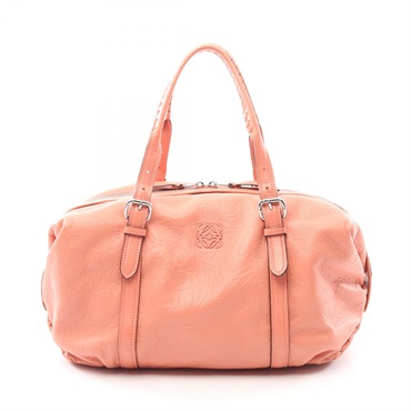 LOEWE Anagram Shoulder Tote Bag Leather Pink Used Women