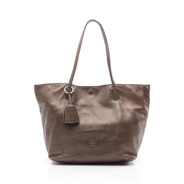 LOEWE anagram Tote shoulder Bag leather Brown Used