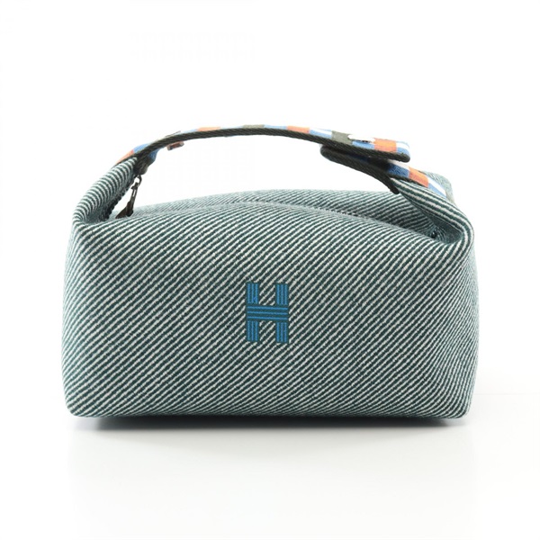 HERMES Bride a Brac PM Handbag pouch wool Green Multicolor Used Women SHW