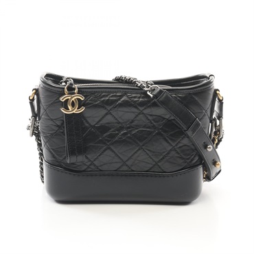 CHANEL Gabriel De Chanel Small chain Shoulder Bag A91810 leather Black Used CC