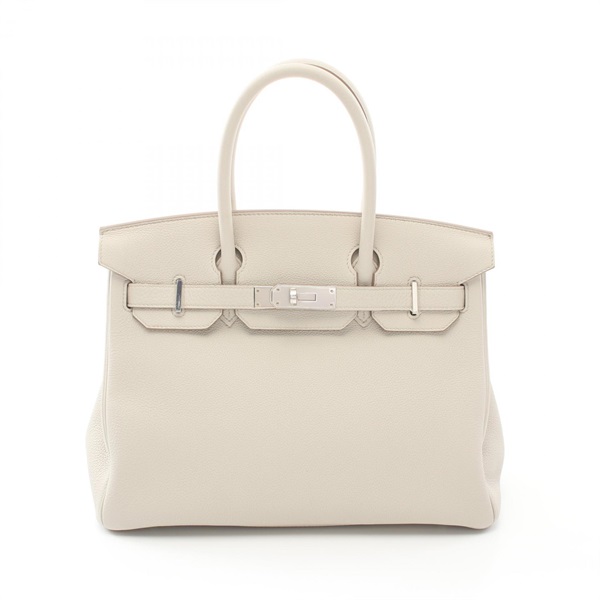 HERMES Birkin 30 Hand bag W Togo leather Gray Beton Used SHW