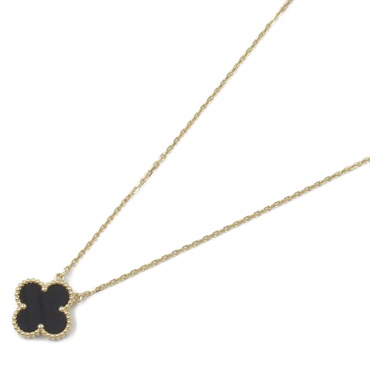 Van Cleef & Arpels Vintage Alhambra Necklace 18KYG Yellow Gold Onyx Black Used