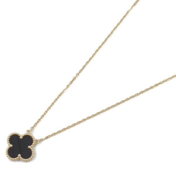 Van Cleef & Arpels Vintage Alhambra Necklace 18KYG Yellow Gold Onyx Black Used