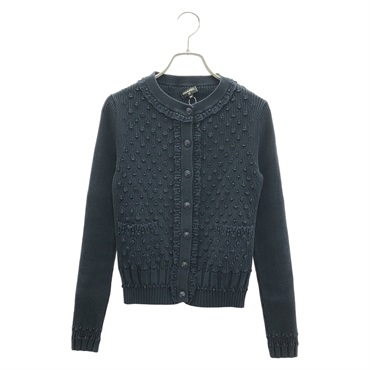 CHANEL cardigan knitwear #34 P58468K07660 cotton Navy Used