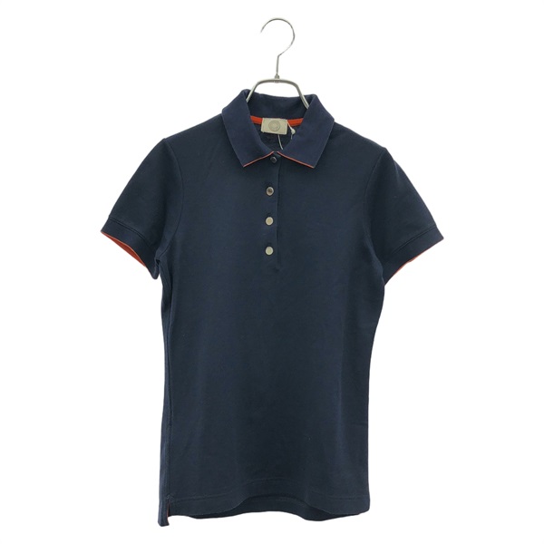 HERMES Polo shirt #XS short sleeves cotton Navy Used