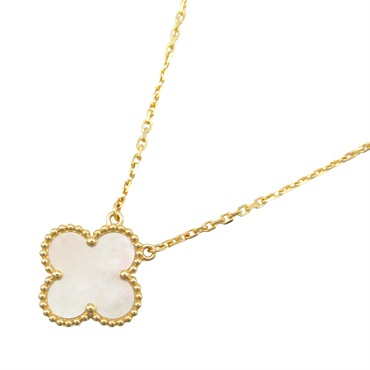 Van Cleef & Arpels Vintage Alhambra Necklace 18KYG Gold Mother of pearl Used