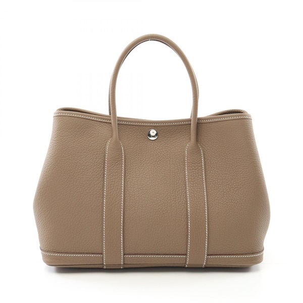 HERMES Garden party TPM Tote Bag W Negonda leather Etoupe Grey SHW