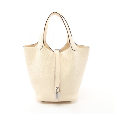 HERMES Picotin Lock PM Hand bag K Taurillon Clemence Nata Used SHW