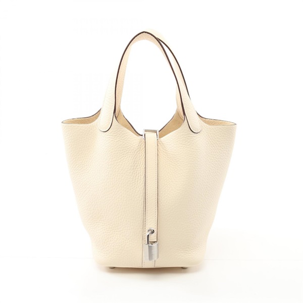 HERMES Picotin Lock PM Hand bag K Taurillon Clemence Nata Used SHW