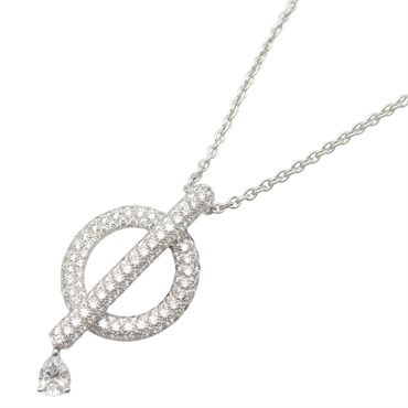 CHANEL Omega Diamond Necklace pendant 18KWG White Gold Used women COCO CC
