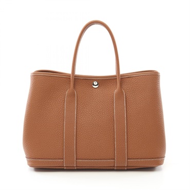 HERMES Garden party TPM Tote Bag W Negonda leather Gold SHW