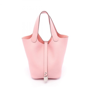 HERMES Picotin Lock PM Hand tote bag W Taurillon Clemence Rose sakura SHW
