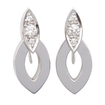 CARTIER Diadea Diamond screw back earrings 18KWG White Gold Used women