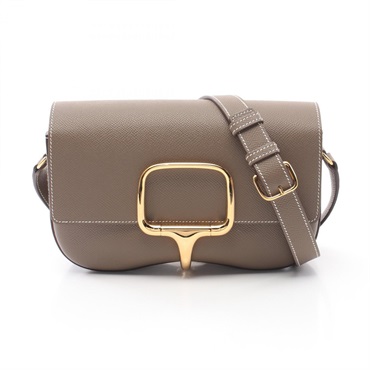 HERMES Della Cavalleria Shoulder crossbody Bag B Epsom Etoupe Grey Used GHW