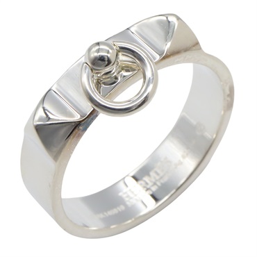 HERMES Collier de Chien Ring Silver925 Used unisex US size 8 #58