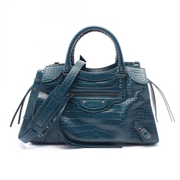 BALENCIAGA Neo Classic City Medium Hand crossbody bag 638470 leather Green blue