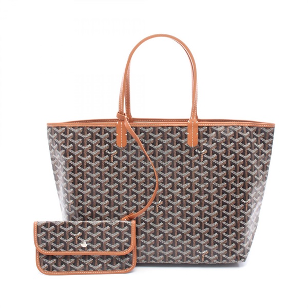 GOYARD Saint Louis PM Tote Bag canvas leather Black White Brown Used Women