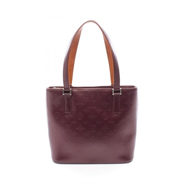 LOUIS VUITTON Stockton Tote Handbag M55116 Monogram Matt Purple Used Women LV