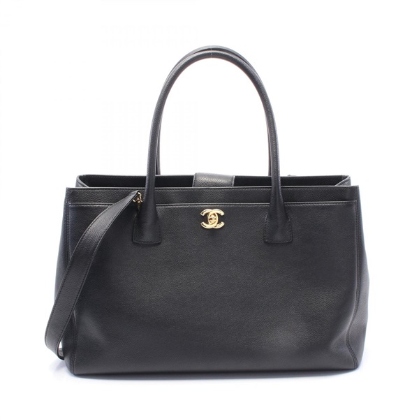 CHANEL Executive tote 2wah shoulder hand Bag A15206 leather Black Used GHW