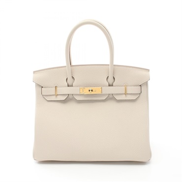 HERMES Birkin 30 Hand bag Togo leather craie GHW